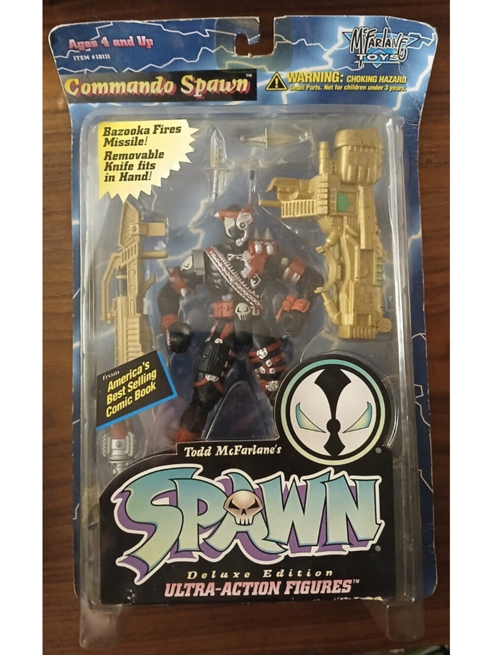 Commando Spawn Spawn Action Figure McFarlane Toys 1995 (Gold Guns)